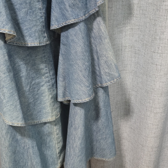 Together Layered Boho Denim Skirt Size 16 - Picture 8 of 12